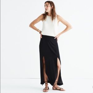 Silk Two-Slit Maxi Skirt